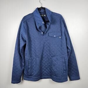 Marmot Mens XL Quilted Pullover Snap Placket Blue Casual Outdoor Sweatshirt